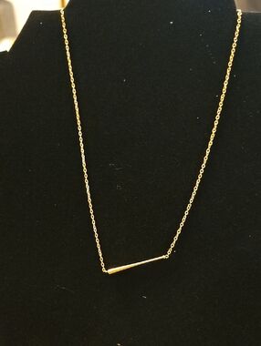 Plunder Gold Tone Horizontal Bat Necklace